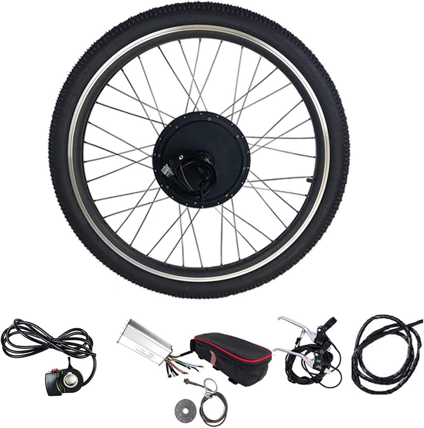 AADECOR 48 V 1000 W Electric Bicycle Conversion Kit E-Bike Rear Hub Motorcycle High Speed Brushless Gearless Hub Motor Set, 28 Inch-48/1000 W