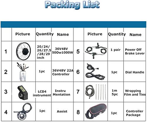 Conversion Kit for Electric Bicycles 20"/24"/26"/27.5"/28"/29"/700C E-Bike Rear Wheel High Speed Controller for Direct Drive Conversion Kit for