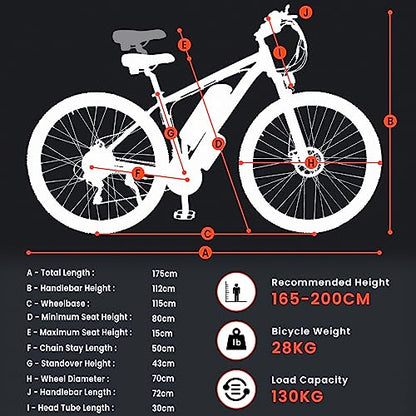 GUNAI 29 Zoll Elektro-Mountainbike elektrofahrräder 48V 15Ah 21 Gänge E-Bike Herren mit Scheibenbremse