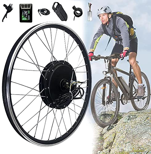 AADECOR Electric Bicycle Kit 350 W 500 W Front Rotation Motorcycle Brushless Gearless Spoke Hub Motor 20 24 26 27.5 28 29 700C with Display E-Bike
