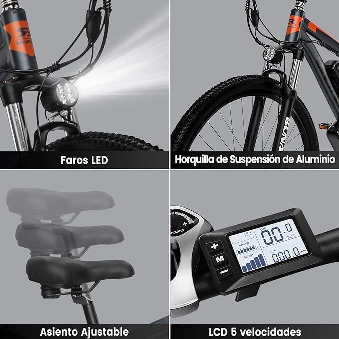GUNAI 29 Zoll Elektro-Mountainbike elektrofahrräder 48V 15Ah 21 Gänge E-Bike Herren mit Scheibenbremse
