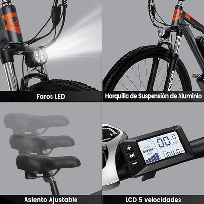 GUNAI 29 Zoll Elektro-Mountainbike elektrofahrräder 48V 15Ah 21 Gänge E-Bike Herren mit Scheibenbremse
