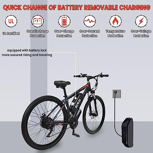 GUNAI 29 Zoll Elektro-Mountainbike elektrofahrräder 48V 15Ah 21 Gänge E-Bike Herren mit Scheibenbremse