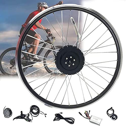 AADECOR 36 W 350 W 500 W Bicycle Conversion Kit, Rear Wheel Electric Bicycle Conversion Kit with E-Bike LCD Display 26 Inch Rear Hub Mounting Motor