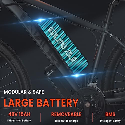 GUNAI 29 Zoll Elektro-Mountainbike elektrofahrräder 48V 15Ah 21 Gänge E-Bike Herren mit Scheibenbremse