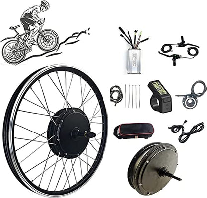 AADECOR 48V 1000W 1500W Electric Bicycle Conversion Kit E-Bike Rear Hub Motorcycle High Speed Brushless Gearless Hub Motor Kit with LCD4 Display