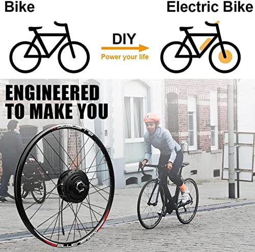 AADECOR Electric Bicycle Conversion Kit 48 V 500 W 1000 W 1500 W E-Bike Brushless Gearless Rear Hub High Speed with Controller for Electric Bicycle