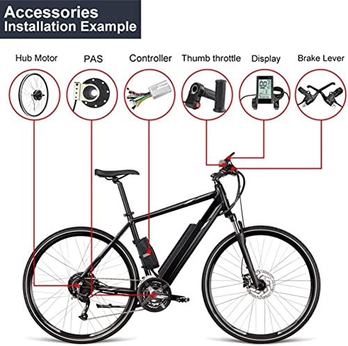 AADECOR Bicycle Conversion Kit 36 V 250 W 350 W 500 W Electric Bicycle Conversion Kit with E-Bike LCD Display Front Hub Assembly Motor Kit, 36 V /