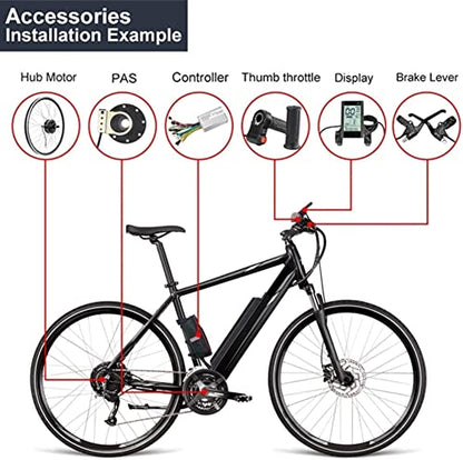 AADECOR Bicycle Conversion Kit 36 V 250 W 350 W 500 W Electric Bicycle Conversion Kit with E-Bike LCD Display Front Hub Assembly Motor Kit, 36 V /