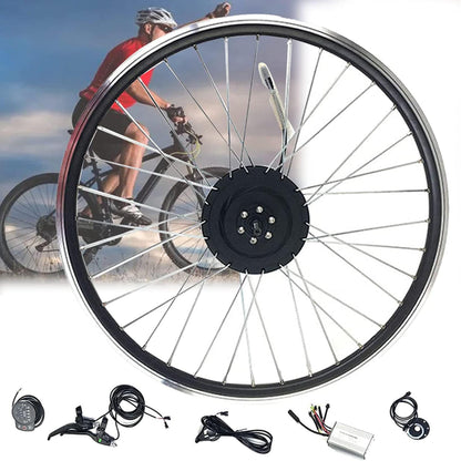 AADECOR 36 W 350 W 500 W Bicycle Conversion Kit, Rear Wheel Electric Bicycle Conversion Kit with E-Bike LCD Display 26 Inch Rear Hub Mounting Motor