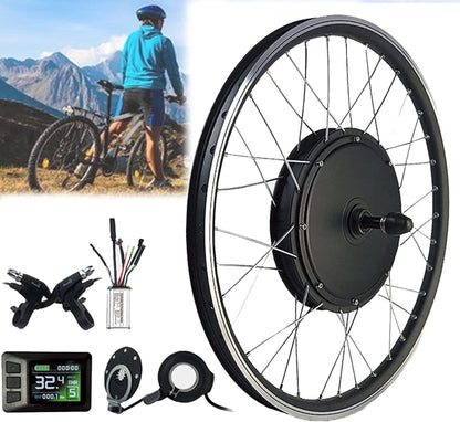 AADECOR Electric Bike Conversion Kit, 36V 48V 500W / 1000W Electric Bike Motor Conversion Kit with LCD7C Display, 48V/1000W-24inch